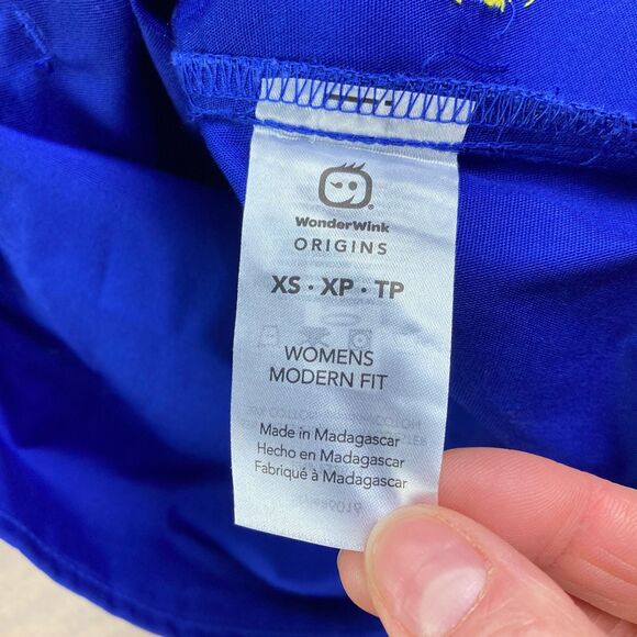 WonderWink True Blue Scrub Top Shirt Sz XS Modern Fit W/pockets Cotton Blend NWT - Picture 6 of 7